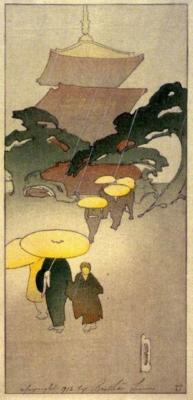 1916 (cat 62) Temple in Rain / Mist / Pagoda in Rain