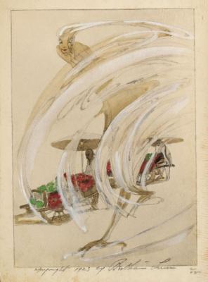 1922 (cat 83) Peking Dust with graphite and watercolor