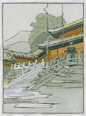 1924 (cat 110) Tan Shi Sou, White Snake Temple (en relieve)