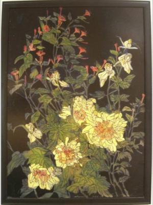1924 (cat 117) Peonies (en relieve)