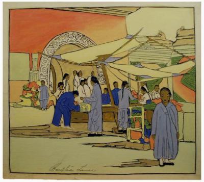 1924 (cat 087) Lung Fu Sou, Chinese Curio Market en relieve