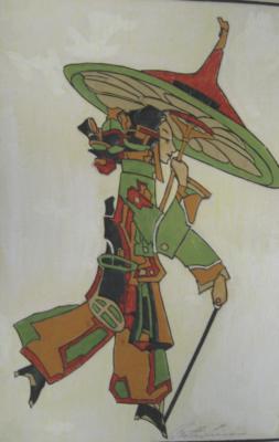 1927 (cat 130) Marionnette with Parasol (sbalzato)
