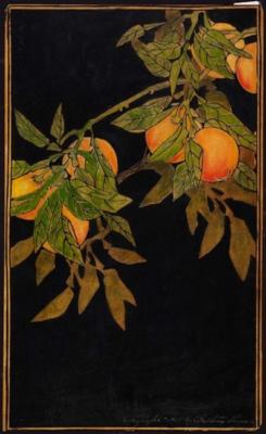 1925 (cat 123) Branch of Oranges (raised lines)