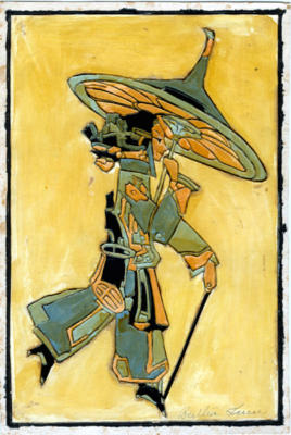 1927 (cat 130) Marionette with Parasol (raised lines)