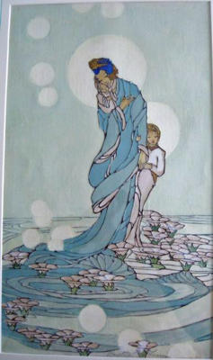 1929 (cat 138) Sea of Lilies (raised lines)