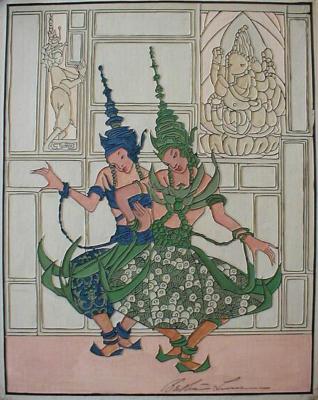 1929 (cat 140) Dance to Ganesha (raised lines)