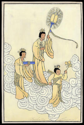 1931 (cat 147) Celestial Attendants  (raised lines)