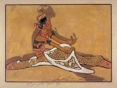 1933 (cat 165) Seated Javanese Dancer /  Duduk nglajang
