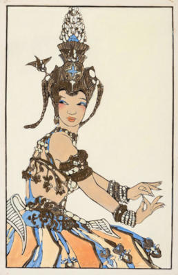 1935 (cat 174) The King's Favorite, Cambodia/ Court Dancer, Java Mudras (raised lines)