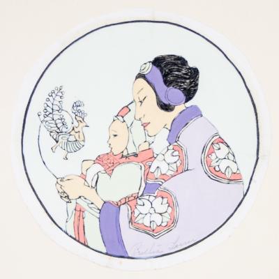 1935 (cat 181) Mother (raised lines) New Year Lantern 