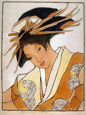 1924 (cat 095) Geisha (en relief)