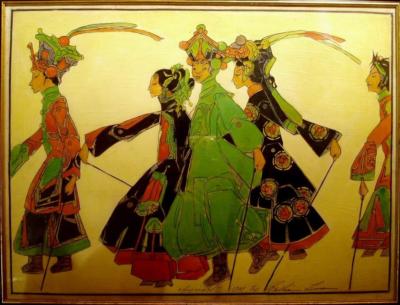 1925 (cat 126) Promenade of the Marionettes (en relief)